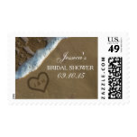 Heart In The Sand Beach Bridal Shower Postage