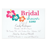 Hibiscus Flower Bridal Shower Luau Invitation