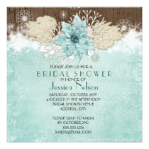 Holiday Blue Winter Day Bridal Shower Card