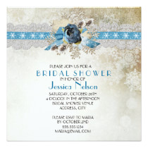Holiday Cold Winter Ribbon Bridal Shower Card