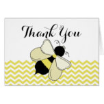 Honey Bee Yellow Zigzag Thank You Card