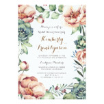 Ivory Floral Watercolor Fall Vintage Bridal Shower Card