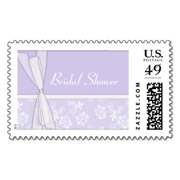 KRW Lace and Bows Lavender Bridal Shower Postage