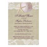 Lace and Sand Dollar Beach Bridal Shower Card