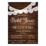 Lace and wood Rustic Bridal Shower Invitation III