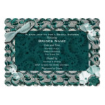 Lacey Steel Teal Bridal Shower Card