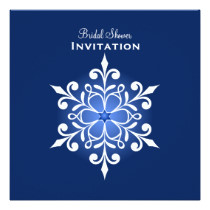 Large Snowflake Blue Bridal Shower Card