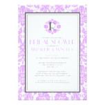Lavender Monogram Damask Bridal Shower Invitations