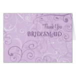 Lavender Swirls Thank You Bridesmaid Card