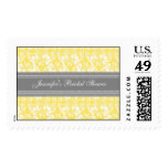 Lemon Damask Bridal Shower Wedding Stamps