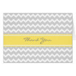 Lemon Gray Chevrons Baby Shower Thank You Card