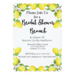 Lemon Watercolor Bridal Shower Brunch Invitation