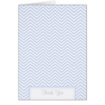 Light Blue Pink Chevron Print Thank You Card