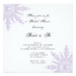 Light Purple Snowflakes Winter Bridal Shower Card