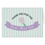 Lilac & Mint Green Stripe Bridal Shower Thank You Card