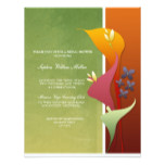 Lily Floral Bridal Shower Invitations Lime Orange