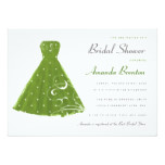 Lime Green Vintage Dress Bridal Shower Invitation
