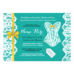 Lingerie Shower Invite Teal Gold Bridal Party Lace