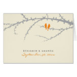 Love Birds Custom Thank You Card (orange)