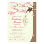 Love Birds Vintage Cage Blossom Bridal Shower Card