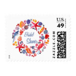Lovely Watercolor Sea Wreath Beach Bridal Shower Stamp