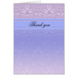 Luxury Blue Damask Thank you card