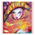 MASK IN YELLOW, MARDI GRAS PARTY purple red rose Card