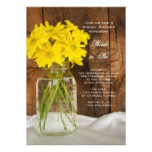 Mason Jar and Yellow Daisies Country Bridal Shower Card