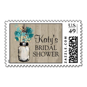Mason Jar Bridal Shower Wedding Stamp