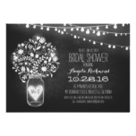 mason jar chalkboard & lights bridal shower card