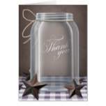 Mason Jar Rustic Stars Purple Thank You cards