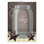 Mason Jar Rustic Stars Yellow Thank You cards