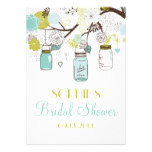 Mason Jars Spring Flowers Bridal Shower Invitation