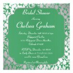 Metallic Emerald Green Bridal Shower Invitation