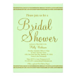Mint green & Gold Bridal Wedding shower invitation