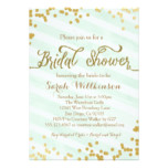 Mint Green & Gold Wedding Bridal Shower invitation