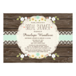 MINT RUSTIC FLORAL BOHO BRIDAL SHOWER INVITATIONS