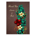 mod brown  "teal&red" aqua Thank You Cards