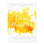 Modern abstract watercolor yellow bridal shower card