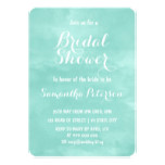 Modern aqua green watercolor bridal shower card