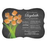 Modern Chalkboard Orange Tulip Bridal Shower Card