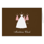 Modern Gown Bridal Shower Thank You Card - Pink