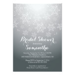 Modern Gray Snowflake Bridal Shower Invitation