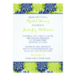 Modern Lime Green Navy Blue Flower Bridal Shower Card