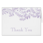 Modern Purple  Leaf Flourish Thank You Note Card