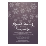 Modern Purple Snowflake Bridal Shower Invitation