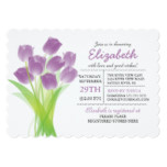 Modern typographic Purple Tulip Bridal Shower Card