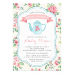 Modern Vintage Floral Bridal Shower Tea Party Card