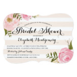 Modern Vintage Pink Floral Bridal Shower Card