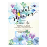 Modern Watercolor Flowers Bridal Shower Invitation